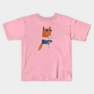 Foxy Pizza Vintage Style Print Soft Cotton Kids T-Shirt